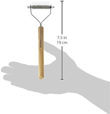 Mars Coat King Blunt Dematting Undercoat Grooming Rake Stripper Tool for Dogs and Cats, Stainless Steel with Wooden Handle, Made in Germany, 20-Blade