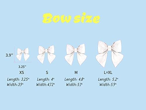 Unique style paws Dog Collar with Tie Pink & Green Plaid Dog Collar Best Gifts for Small Medium Large Dogs -L