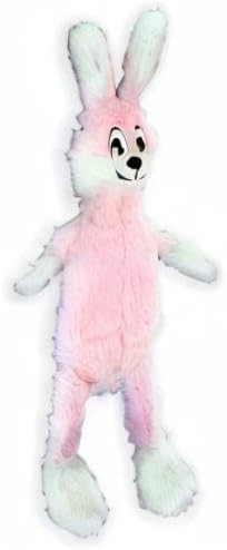 FGA MARKETPLACE Pink Rabbit Dog Toy Flat NO Stuffing NO Squeak, Funny Style Will Entertain Your Pet for Hours, Recommended for Small and Medium Dog 21 INCH Long