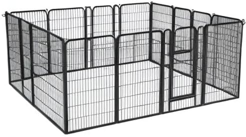 Yaheetech Dog Playpen Outdoor, 47 inch 16 Panels Dog Pen Indoor Heavy Duty Puppy Exercise Pen Metal Pet Fence for RV Camping/Yard/Garden