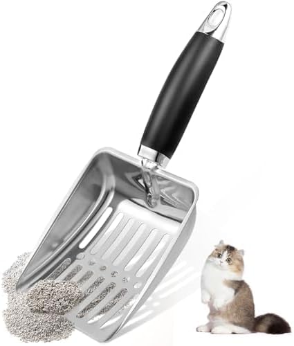 Stainless Steel Cat Litter Scoop,Metal Cat Litter Scoop,Kitty Metal Scooper,Sturdy Mesh Scooper