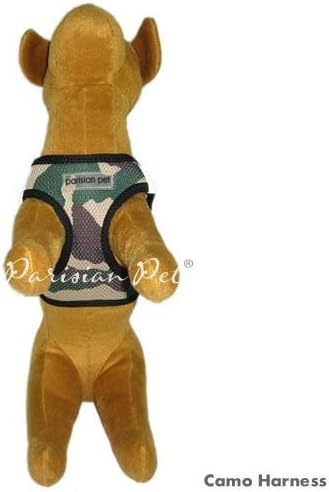 Parisian Pet Step in Dog Harness - Adjustable Freedom Harness - Green Camo Dog Vest Harness - 100% Mesh Fabric Cooling Dog Harness - Idle for Outdoor Adventures - Dog Harness Medium Sized Dog - M