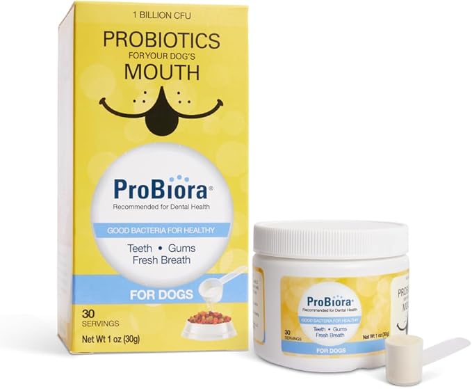 Probiora for Dogs | Dog Probiotic Supplement for Oral Care | Pet Probiotics to Reduce Bad Breath | Dog Nutritional Supplement for Dental Health | 30 Servings (Pack of 2, Jar)