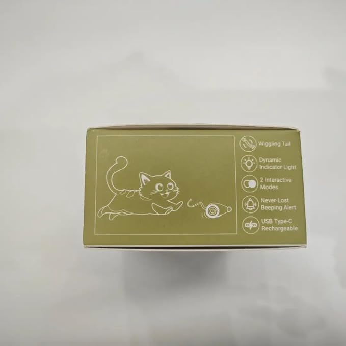 Cheerble Interactive Cat Toys for Indoor Cats, Automatic Moving Kitten Toys, Wicked Mouse Neo Cat Toy with Tail & Lights, Pet Cat Supplies, Rechargeable Cat Toys for Bored Indoor Adult Cats,Green