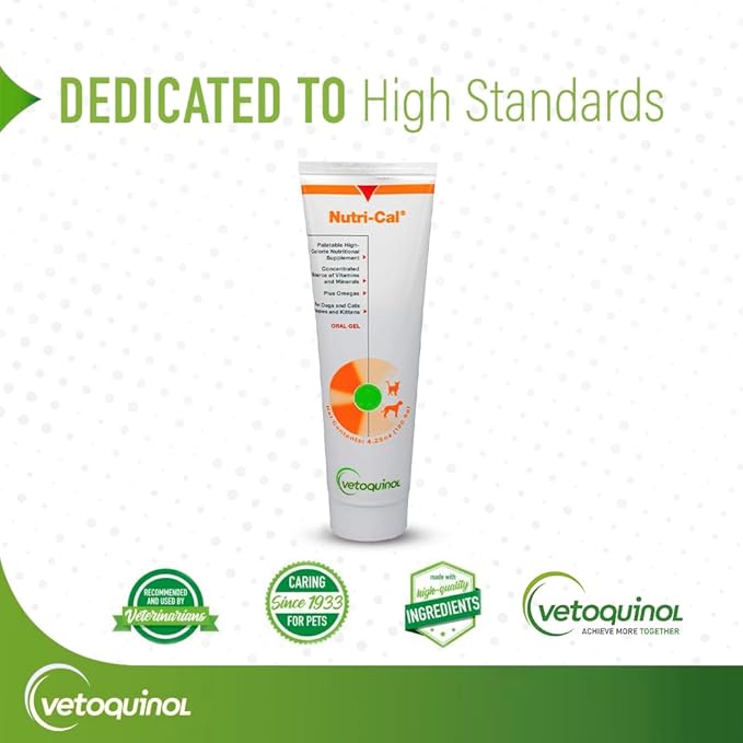 Vetoquinol Nutri-Cal 4.25 Oz - High Calorie Supplement for Cats and Dogs - Pack of 2