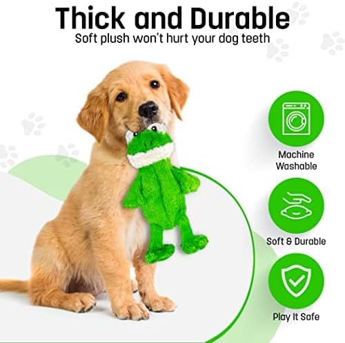 FGA MARKETPLACE Racoon-Squirrel-Duck-Frog-Monkey Flat NO Stuffing NO Squeak Plush Dog Toy, Funny Style Will Entertain Your Pet for Hours