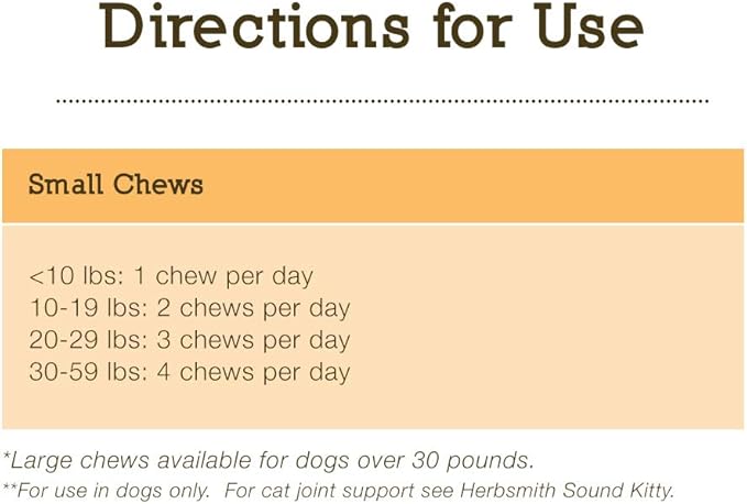 Herbsmith Sound Dog Viscosity Advanced Joint Support For Dogs, 60 Count Small