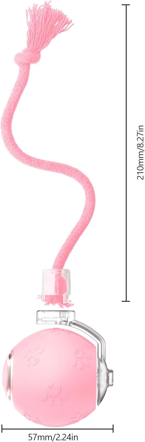 Interactive Cat Toys, Automatic Moving Cat Toys for Bored Indoor Adult Cats, Fast Rolling, Chirping & Motion-Activated Kitty Toys, Fun Gift for Cats with Speedy Tail 2.0, USB Rechargeable,Pink