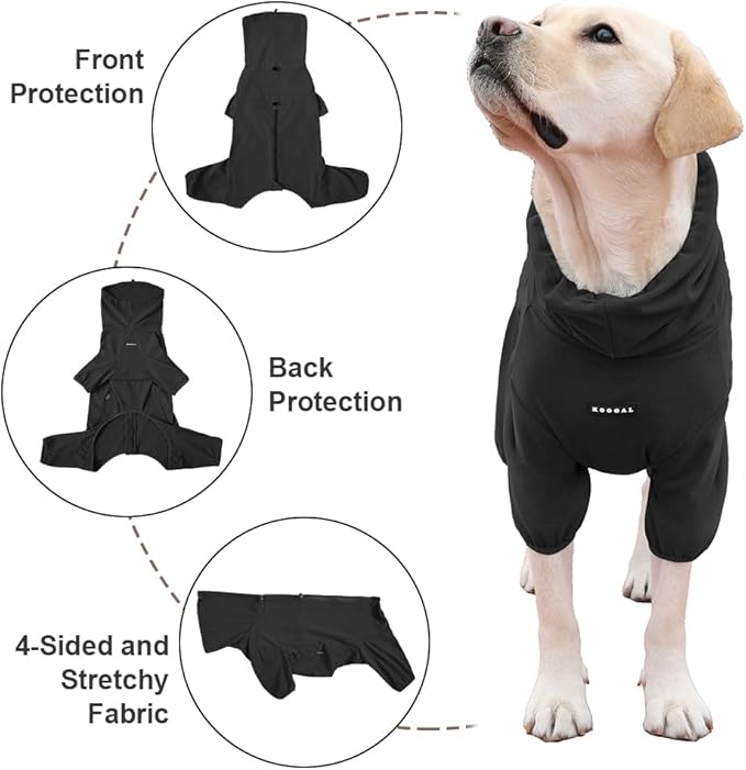 Dog Pajamas for Large Dogs,Extra Large Stretch, Suitable for Adult, Medium-Sized Dogs, Large Pet Jumpsuit Four-Legged Dog Clothes, Pet Clothing. (Black, 4XL)