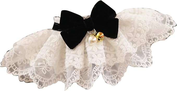 Pet Lace Bib Collar with Bow, Decorative Scarf for Dogs and Cats, Small Size, Comfortable Wear
