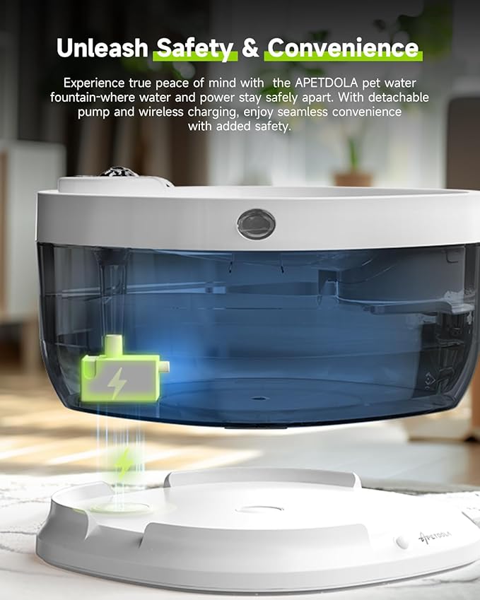 Wireless Dog Water Fountain with 16 Filter, Battery Operated Dog Water Dispenser with Motion Sensor, 237 oz/ 7L Cordless Fountain Water Bowl for Large Dogs, Cats( Replacement Filter for 4 Months