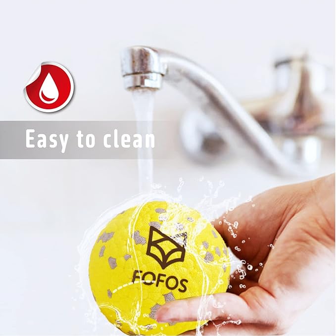 FOFOS Dog Balls Chew Toys Tennis Ball for Aggressive Chewers Teething Molar Toys Water Toy Interactive Fetch Balls Gift Set for Large Medium Dog and Puppies (4 Pack, 2.75 inch)