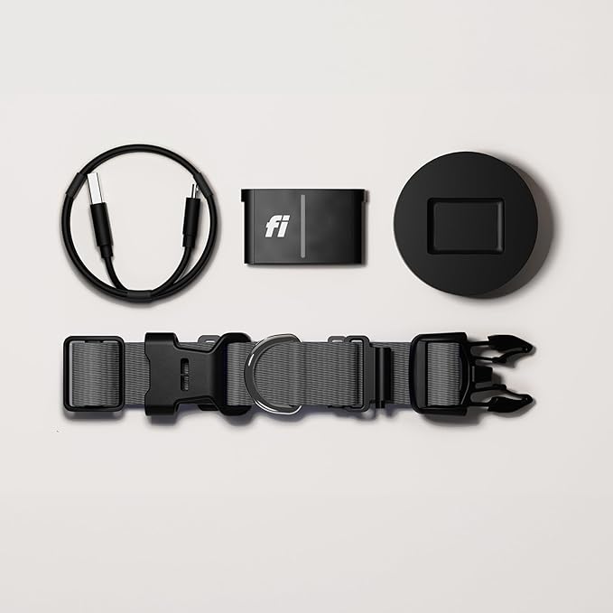 New Fi Series 3+ Smart Dog Tracker Collar – AI GPS for Dogs, Health & Behavior Monitor, Virtual Fence, Escape Alerts, Waterproof, Apple Watch Compatible 12Mo Membership Included