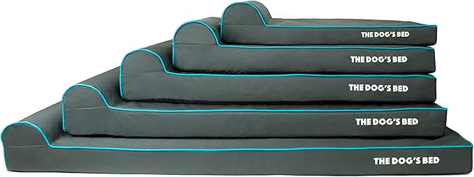 The Dog’s Bed Orthopedic Headrest Dog Bed XXL Grey/Blue 54x36, Memory Foam, Pain Relief for Arthritis, Hip & Elbow Dysplasia, Post Surgery, Lameness, Veterinary Approved, Waterproof Washable Cover