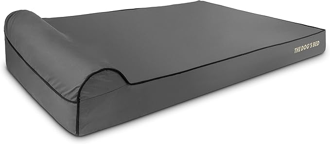 The Dog’s Bed Orthopedic Headrest Dog Bed XXXL Grey/Black 64x44, Memory Foam, Pain Relief for Arthritis, Hip & Elbow Dysplasia, Post Surgery, Lameness, Veterinary Approved, Waterproof Washable Cover