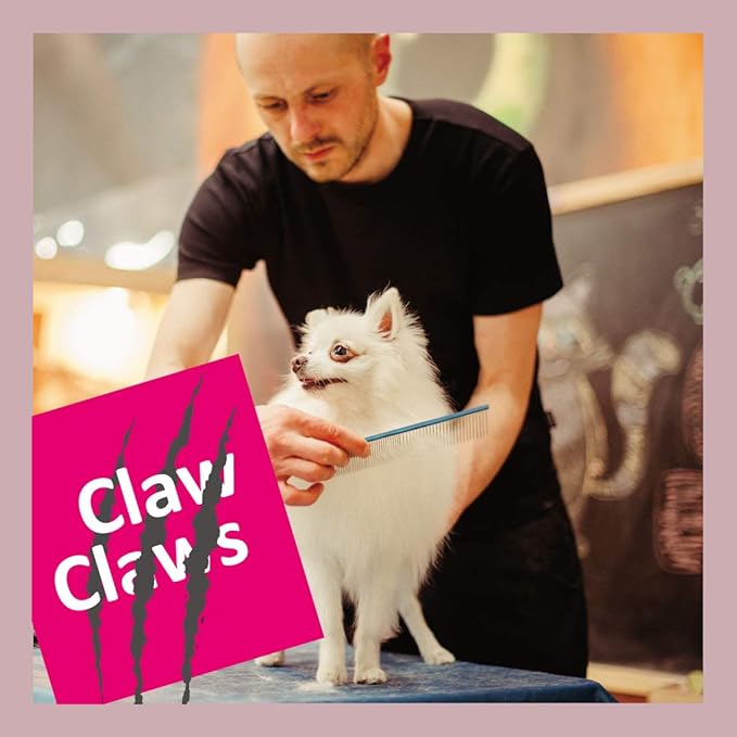 7.5" Greyhound Oval Grooming Comb – Blue Aluminum Spine, Stainless Steel Teeth Comb for Long-Haired Dogs & Cats, Removes Mats, Tangles, and Loose Fur – Lightweight for Long Time Deshedding