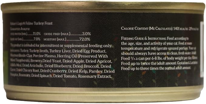 Nature's Logic 24 Count Feline Turkey Canned Food, 24-5.5 oz
