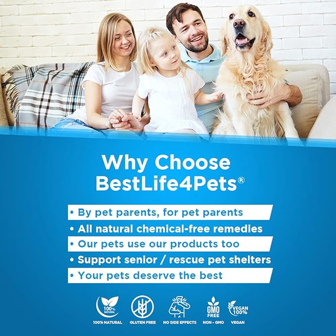 BestLife4Pets Dog UTI Kidney Support, Natural Urinary Tract Infection Treatment, Renal and Bladder Control Supplement, Easy to Use Pills 2 Pack