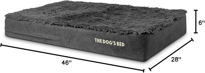 The Dog’s Bed Orthopedic Memory Foam Dog Bed, XL Grey Fur, Pain Relief for Arthritis, Hip & Elbow Dysplasia, Post Surgery, Lameness, Supportive, Calming, Waterproof Washable Cover