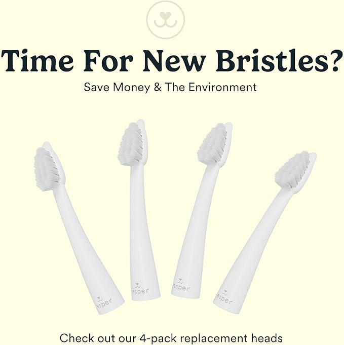 Jasper Microbrush Cat Toothbrush, Soft-Bristled Toothbrush Kit for Felines & Small Dogs, Premium Non-Slip Handle with 2 Replaceable Tooth Brush Heads, Use with Cat Toothpaste