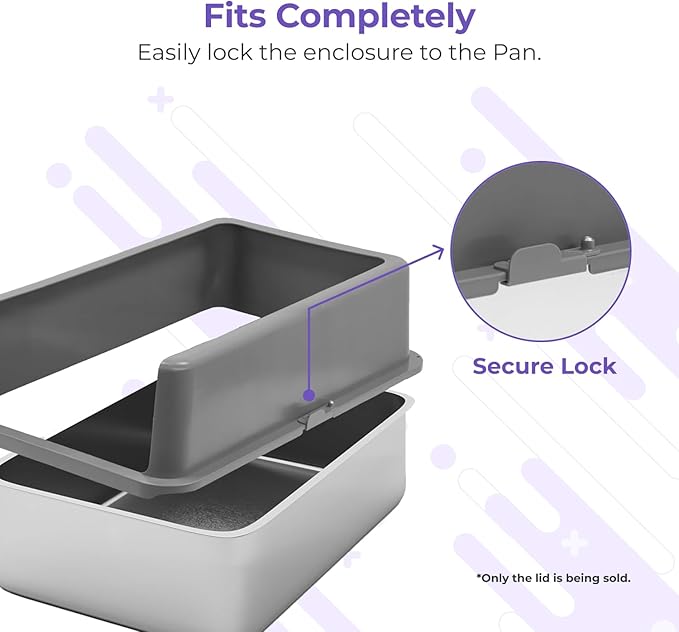 iPrimio XL Cat Litter Box Enclosure - 23"x15"x6" Stainless Steel Litter Enclosure for Big Cats - Cat Litter Box Lid Only Design for Use with XL Pans - Patent Pending Cover Only