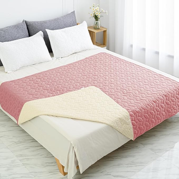 Ameritex Waterproof Pet Bed Cover Anti-Slip Dog Bed Blanket for Sofa and Furniture Waterproof New Pattern Design (Pink, 30x80 Inch (Pack of 1))