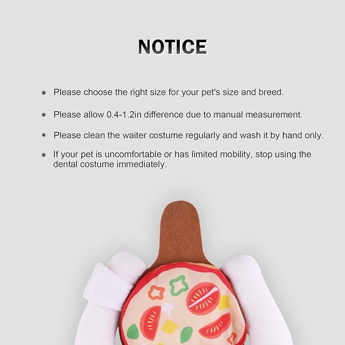 NACOCO Dog Halloween Waiter Costume - Pet Pizza Outfit Cute Funny Cosplay Clothes Apparel with Pizza Party Holiday for Small Medium and Large Dogs Cats(Black, S)
