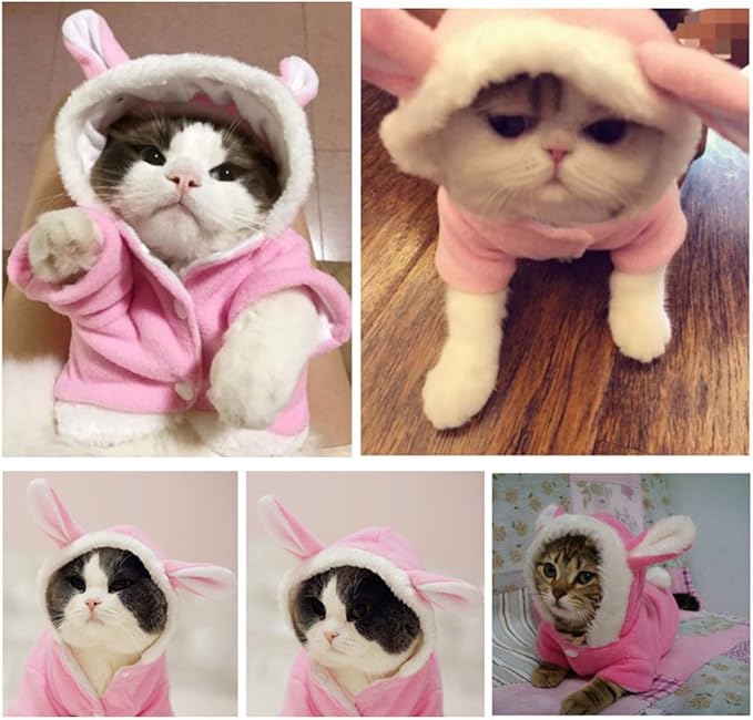 Easter Bunny Dog Costume Puppy Hoodies Dog Clothes pet Suit for Small Dogs Cats (Color : Pink, Size : m)