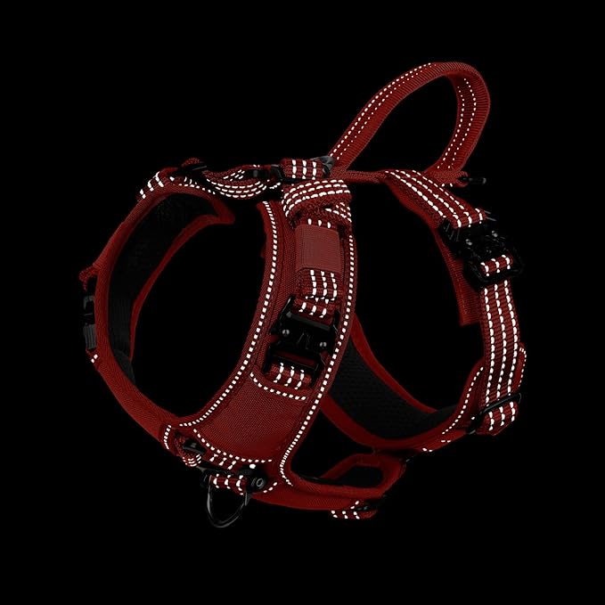 ICEFANG Dog Strap Harness with All-Metal Hardware,for Small Sized Dog,K9 Vest,Y-Shape Soft Padding,Adjustable Pet Harness,No-Pull Front Leash Clip (Small (Pack of 1), Orange)