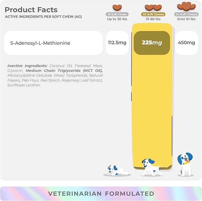 Same for Dogs - 90 Soft Chews - S-Adenosyl-L-Methionine, Liver Supplement - Brain Health, Promotes Cognitive Support, Liver Support (Same Soft Chews)