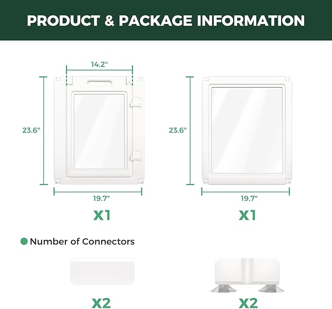 FXW AuraSpace Acrylic Indoor Dog Playpen for Small Dogs, 24 inch, 2 Panels, Includes 1 Gate & 1 Panel, White