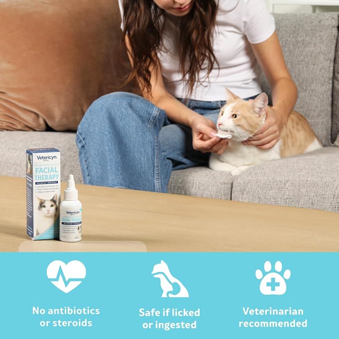 Vetericyn Plus Feline Facial Therapy | Healing Aid and Skin Repair for Different Cat First Aid Needs, Including Cat Acne, Cat Ear and Eye Problems. 2 Ounces