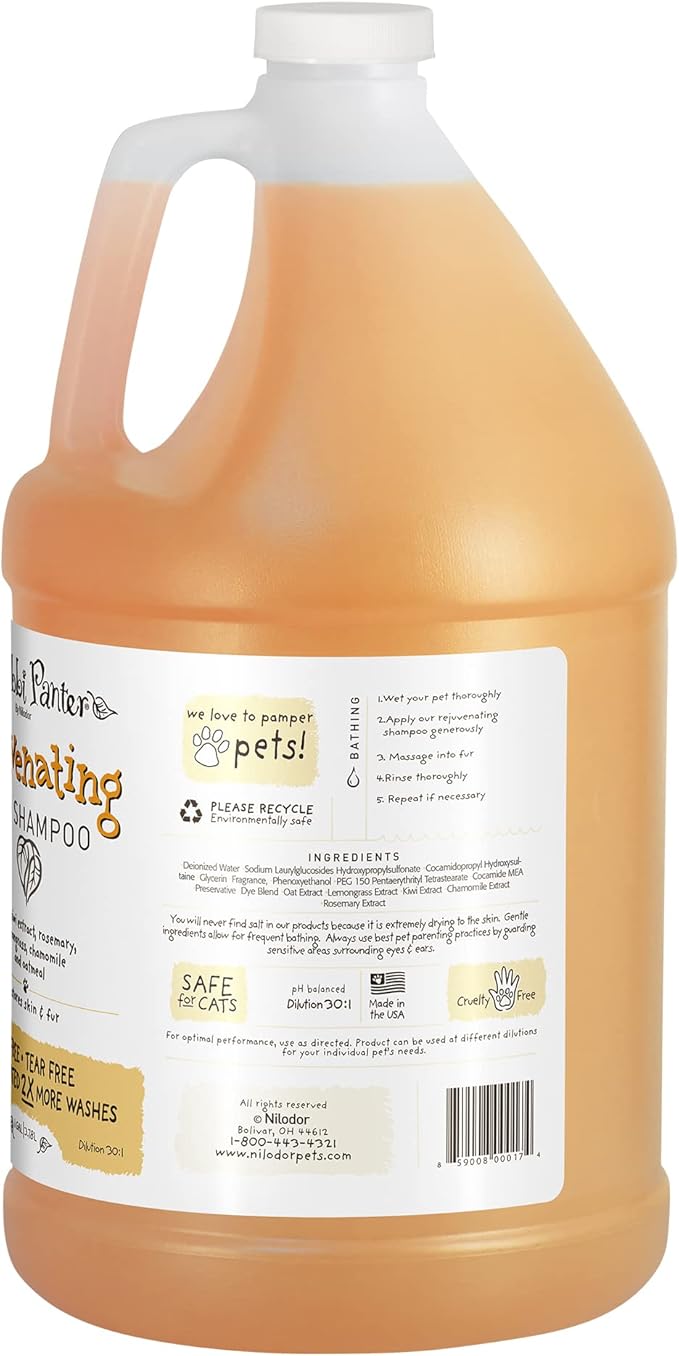 Bobbi Panter Rejuvenating Dog Shampoo, Restores & Revitalizes Skin & Fur, Orange Citrus Scent - 30:1 Concentrated Formula, Made in The USA, Trusted by Professional Groomers, 1 Gal.
