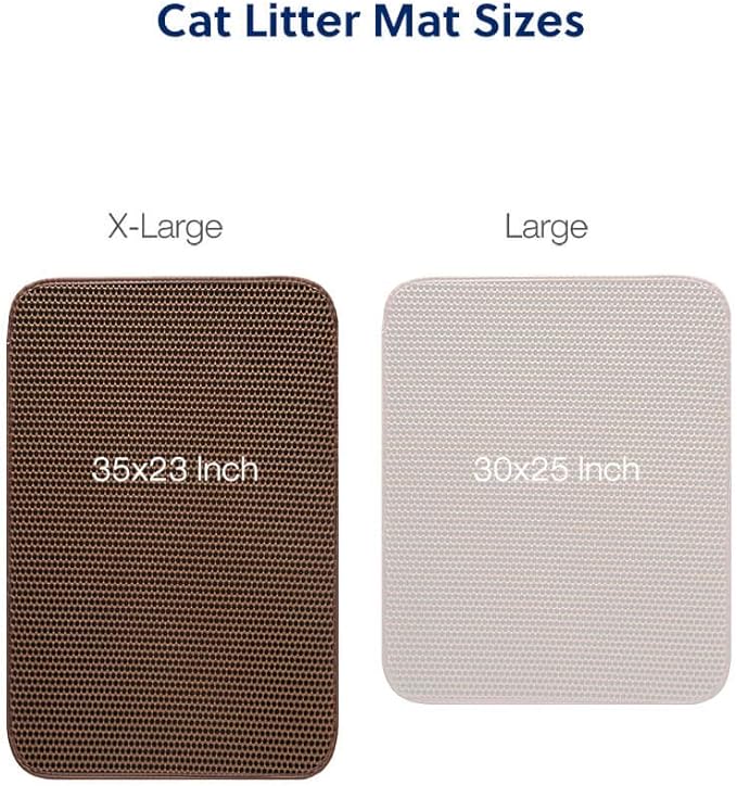 WePet Cat Litter Mat, Kitty Litter Trapping Mat, Honeycomb Double Layer Mats, No Phthalate, Urine Waterproof, Easy Clean, Scatter Control, Catcher Litter Tray Box Rug Carpet