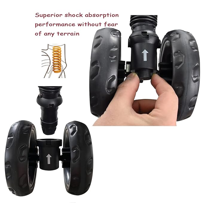 ROODO Escort 3 Wheel Dog Cat Pet Stroller for Small/Medium Dogs Cats Best Lightweight Foldable Portable Compact Jogger All Terrain Travel Pet Gear System Puppy Doggie Bunny Kitty Stroller(Grey)