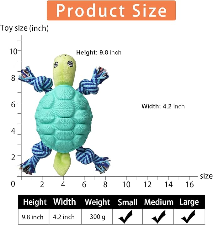 Dental Chew Toys for Aggressive Chewers Large Breed, Tough Dog Toothbrush Toys for Medium Large Dogs Teeth Cleaning (Green(Turtle))
