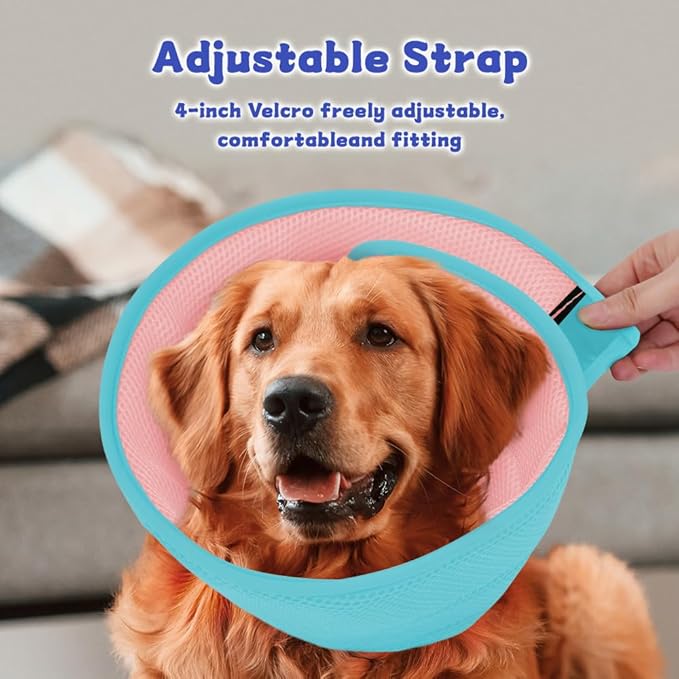 Soft Dog Cone Collar After Surgery Alternative for Dogs to Stop Licking, Comfy Collars for Large/Medium/Small Pet/Cat, Comfortable Elizabethan Neuter Recovery E Cones of Shame Neck & Head Ecollars