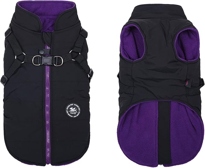 Norbi Dog Coat, Winter Coat with Harness Built in, Adjustable Warm Coats for Small Medium Large Dogs Cold Weather Coats