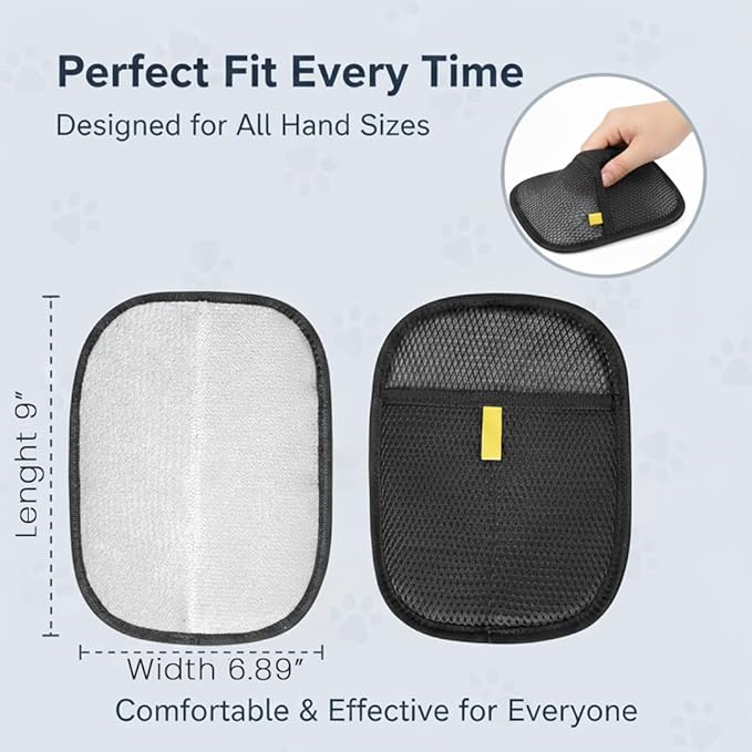 Pet Hair Removal Glove, Reusable Electrostatic Hair Remover for Cat & Dog, Grooming Pet Hair Remover Tool for Clothing, Furniture, Bed Sheet, Couch, Carpet, Car Seat