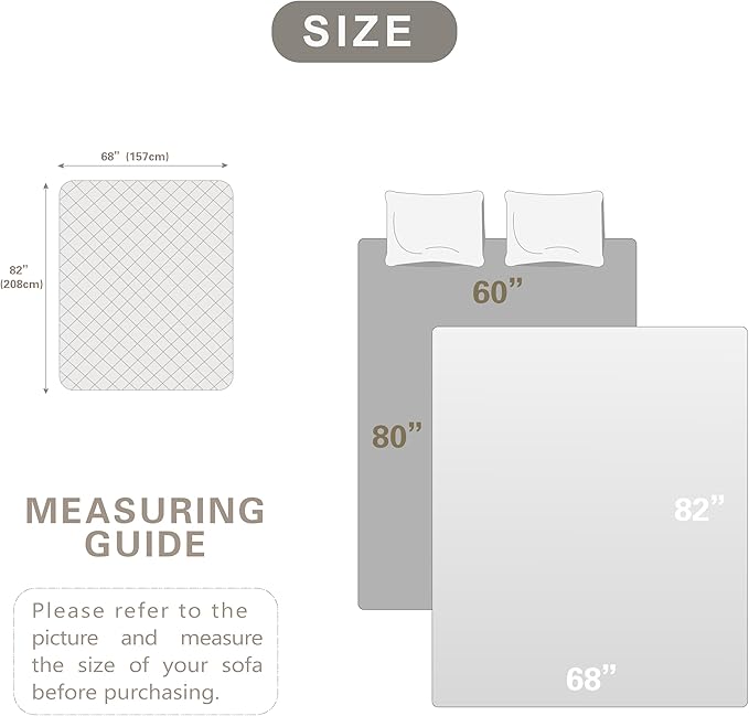 Dogs/Cats Bed Mats, Dog Pad Washable Removable Couch Cover with Anti-Slip Back, Plush Long Fur Mat, Perfect for Small, Medium and Large Dogs.(Magic Gray, 68"x82")