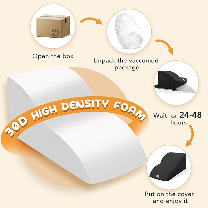 Mestuel Extended Dog Stairs for Small Dogs, Pet Stairs to Couch Sofa Bed, Pet Stairs Steps Longer Slope, Dog Ramp with High Density Foam &Washable Cover, Black