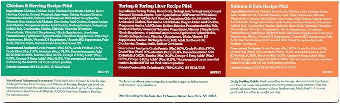 Made by Nacho Pate Wet Cat Food Variety Pack, Chicken, Salmon, and Turkey, 5.5 Ounce Cans, Grain-Free Canned Pet Food, Bone Broth Infused for Hydration, Limited Ingredients, 12 Pack
