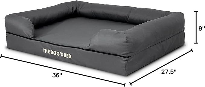 The Dog’s Bed Large Grey with Black Trim, Waterproof, Veterinary Grade Memory Foam, Pain Relief: Arthritis, Hip & Elbow Dysplasia, Post Surgery, Supportive, Washable Cover