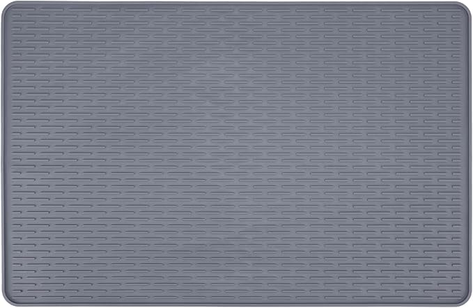 Cat Litter Mat,34x22in Litter Mat with Raised Edges,Waterproof Rubber Litter Box Mat,Soft Washable Cat Litter Mats Litter Trapping Mat Easy to Clean,Indoor Floor Large Kitty Litter Mats Grey