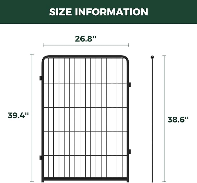 FXW Homeplus Unleashed Indoor Dog Playpen - Stress-Free and Safe Play, Heavy Duty 40 Inch 2 Panels Dog Pen for Medium and Large Dogs, Black│Patented