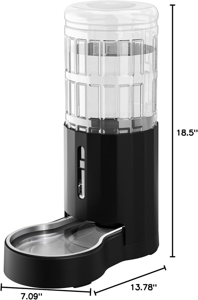 CZPET Automatic Dog and Cat Water Dispenser with Stainless Steel Bowl Gravity Waterer,100% BPA-Free,Large Capacity and Drinking Area Noise-Free for Pets