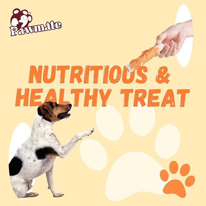 Dog Treats Large Breed, Chicken Wrapped Rawhide Sticks with Sweet Potato Sandwich, Rawhide Dog Chew Training Rewards Snacks for Small Medium Large Dogs, 6-7 Counts, 10.6oz