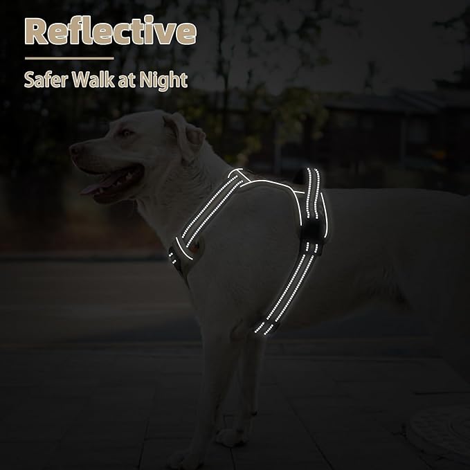 PUPTECK No Pull Tactical Dog Harness Medium Sized, Adjustable Reflective Dog Harness with Handle Easy Control, Comfortable Soft Padded Pet Vest Harness for Medium Dogs, Camouflage M