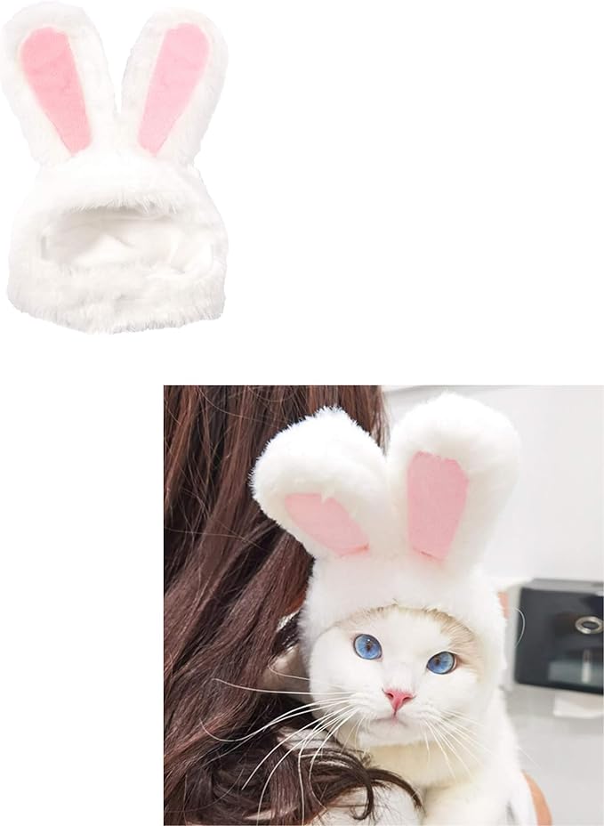 5 Pcs Cat Costume Hats - Banana Frog Lion Bunny Brown Bear Headwear for Cats, Kitten Puppy Party Easter Costume Accessory Headwear(Adjustable Breathable Design)