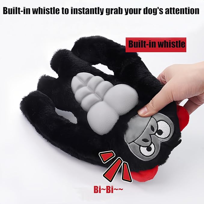 Tough Dog Toys for Heavy Chewers, Interactive Plush Dog Chew Toys with Rubber Muscles, Squeak Dog Toys for Aggressive Chewers, Dog Toy for Small Medium Large Breed (Bodybuilders Fox)